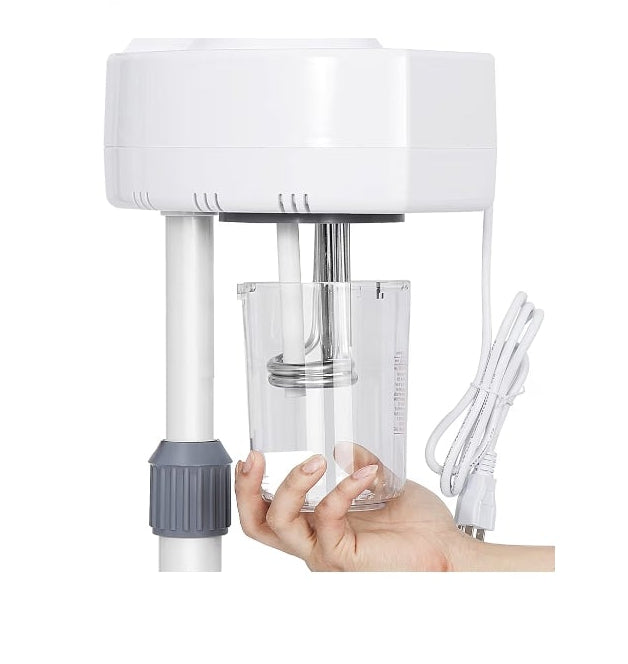 Professional 2 in 1 Facial Steamer for Face Professional Deep Cleansing with Hot Mist Function Stand on Wheel High Frequency for Home Spa Salon Beauty Skin Care White